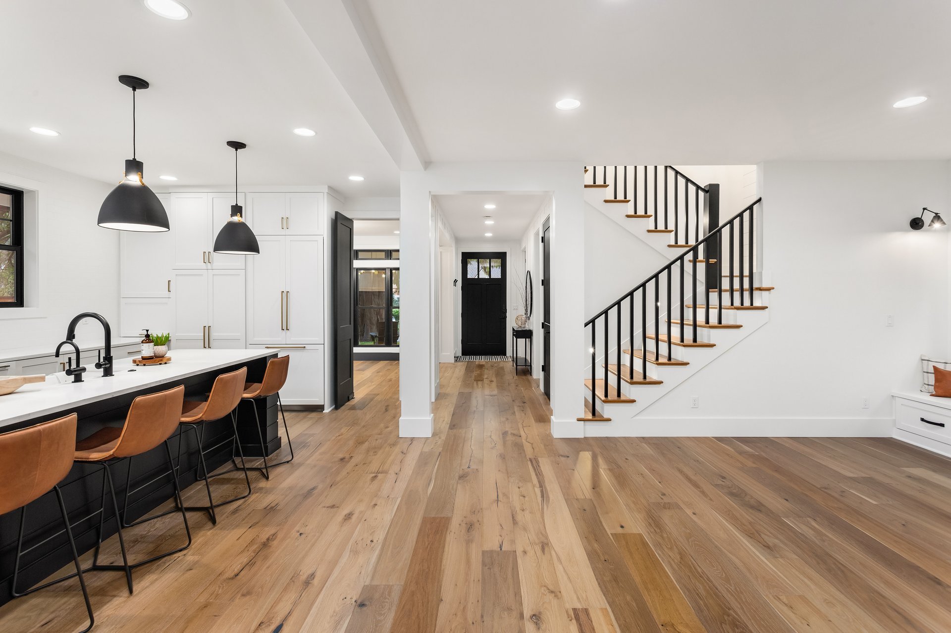Modern luxury home with beautiful hardwood floors