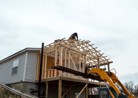 Home addition construction project
