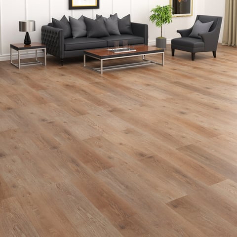Modern interior with wooden parquet and modern furniture